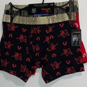 TRUE RELIGION SOFT FEEL BRUSHED JERSEY BOXER BRIEFS 3 PACK LOGO SIZE L NWT